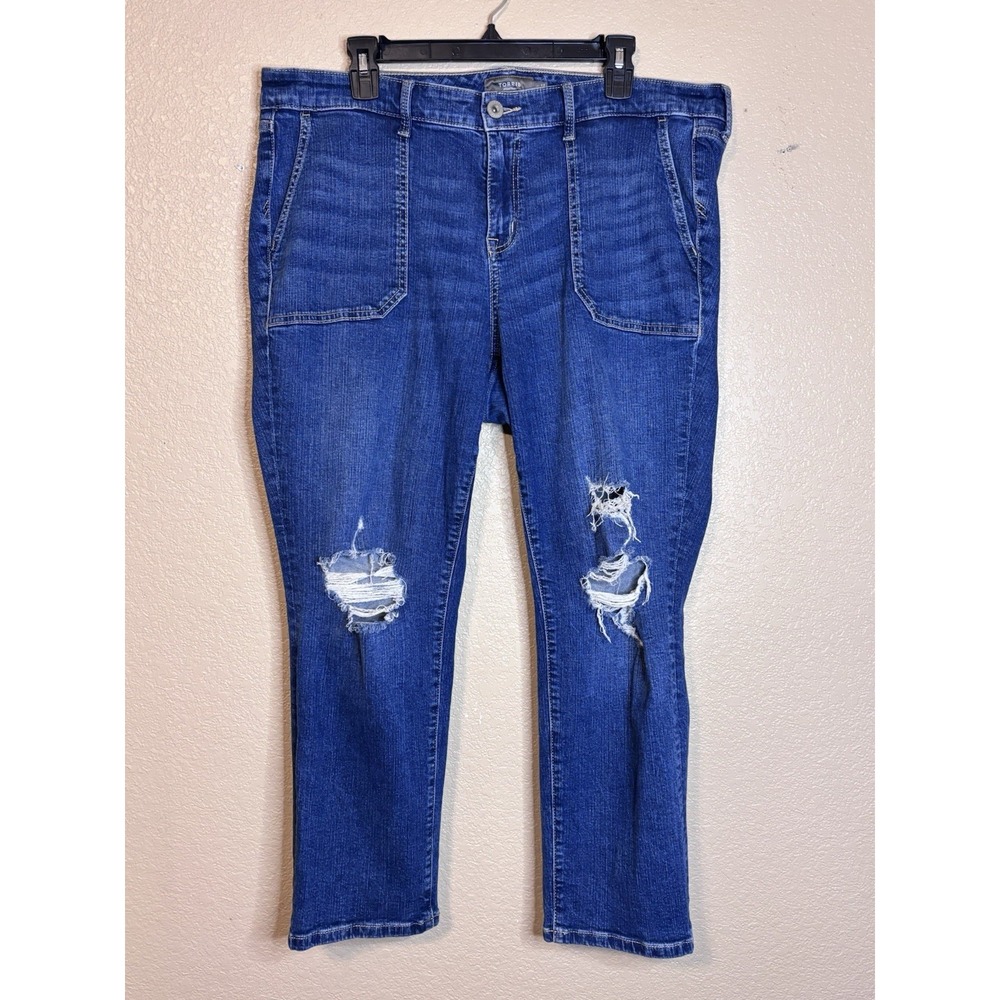 TORRID Feel the Fit Bombshell Skinny Premium Stretch Jeans‎ SZ 18R Distressed